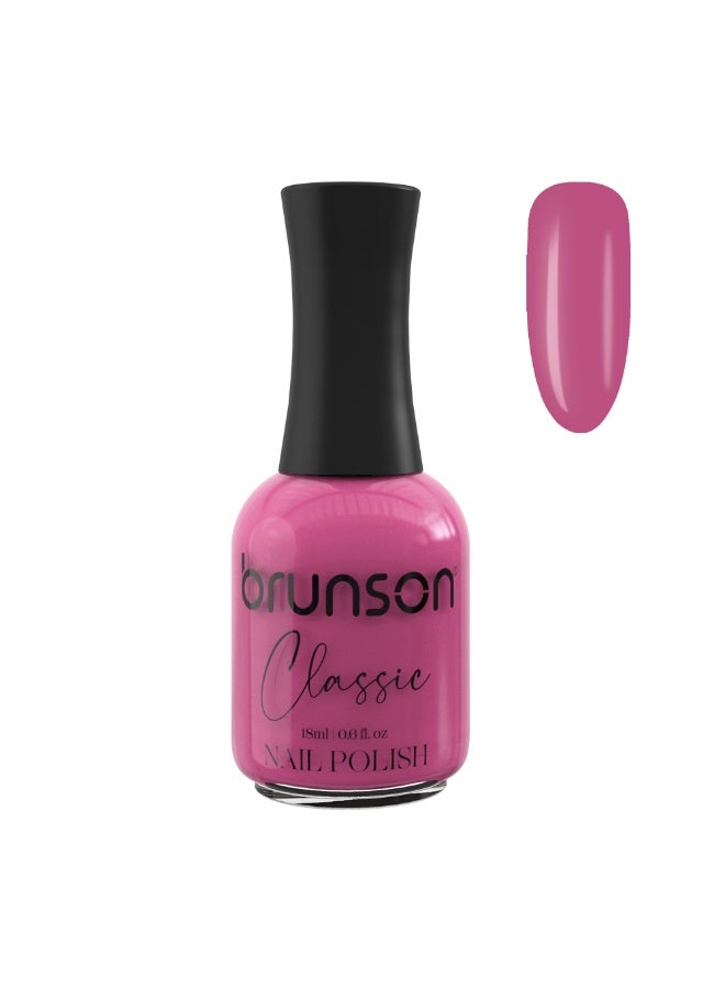 Brunson Classic Nail Polish 18ml Fast Dry Nail Lacquer Nail Harderner Normal Polish Glossy Gel Effect Quick Air Dry Long-Lasting Natural Nail Enamel Salon Quality Manicure Pedicure Regular Polish - Image 1